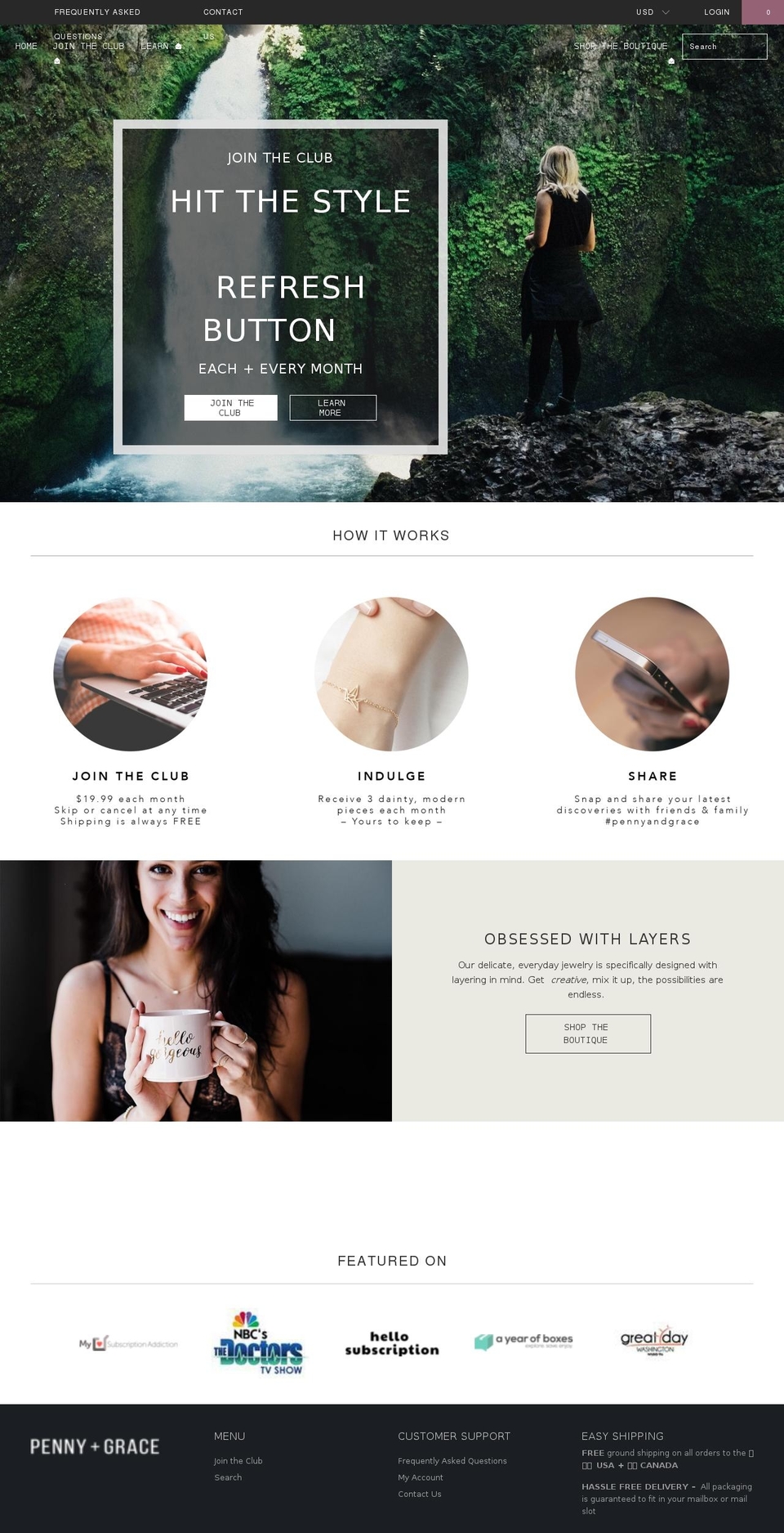 pennyandgrace.com shopify website screenshot