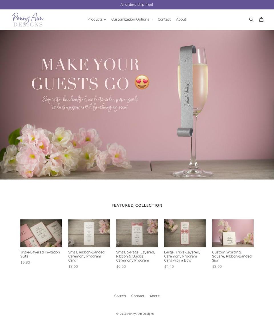 pennyanndesigns.com shopify website screenshot