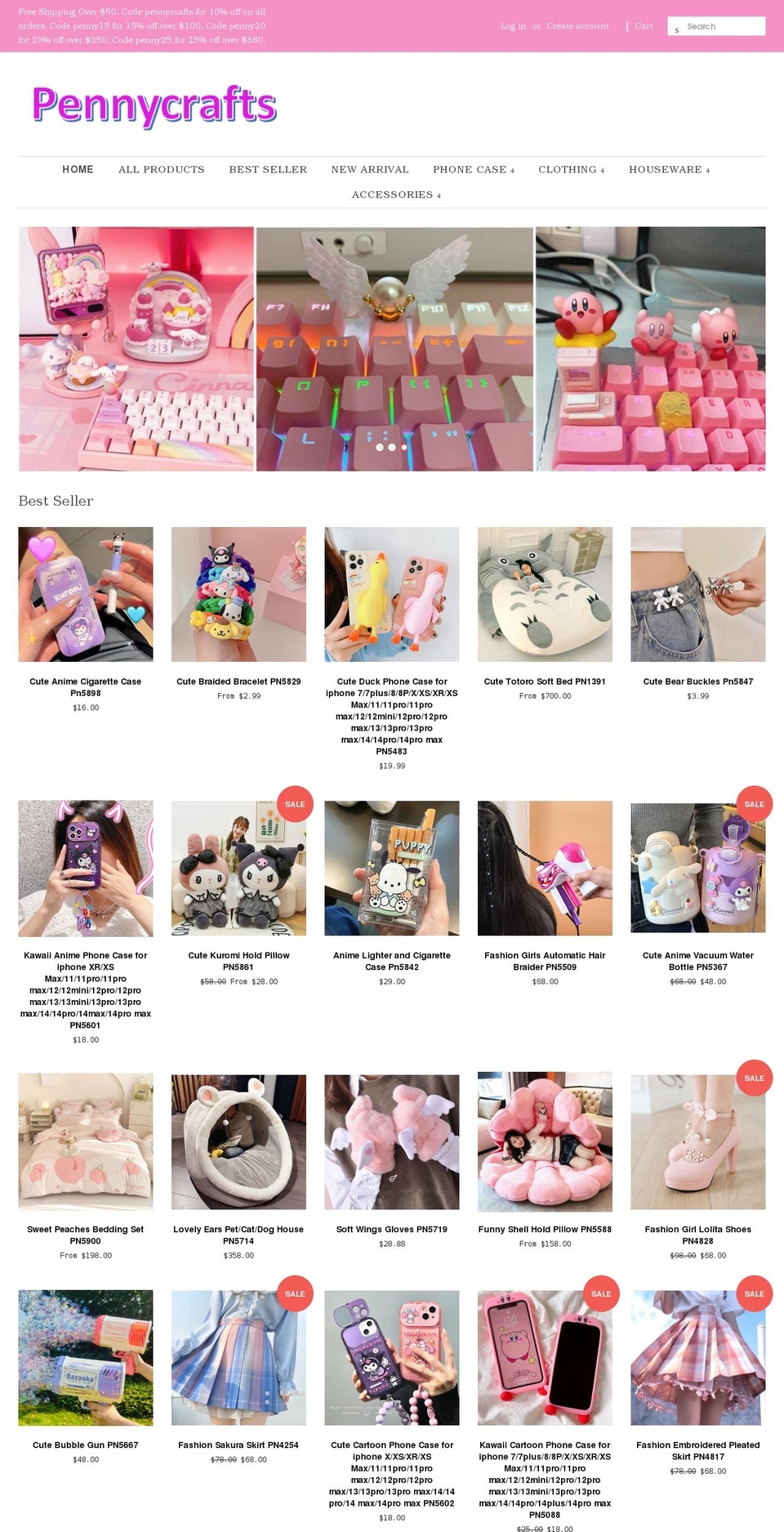 pennycraftsstudio.com shopify website screenshot