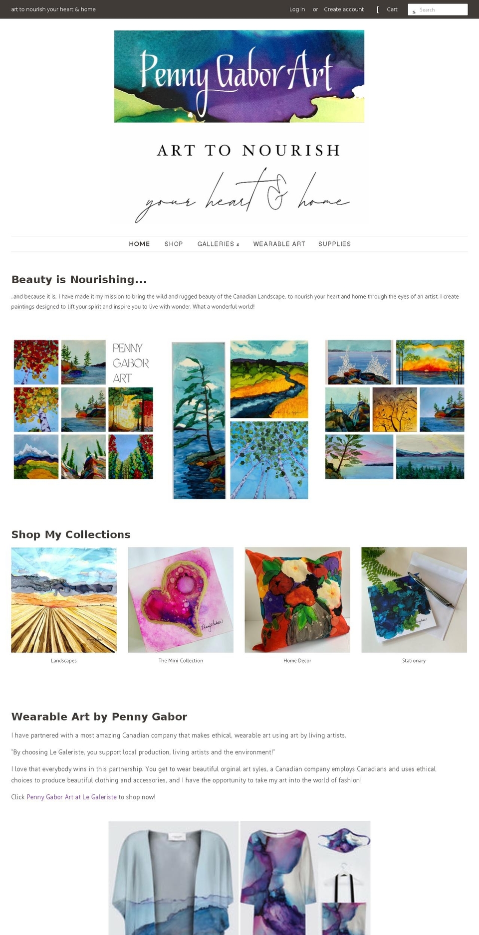 pennygaborart.com — Shopify storefront screenshot