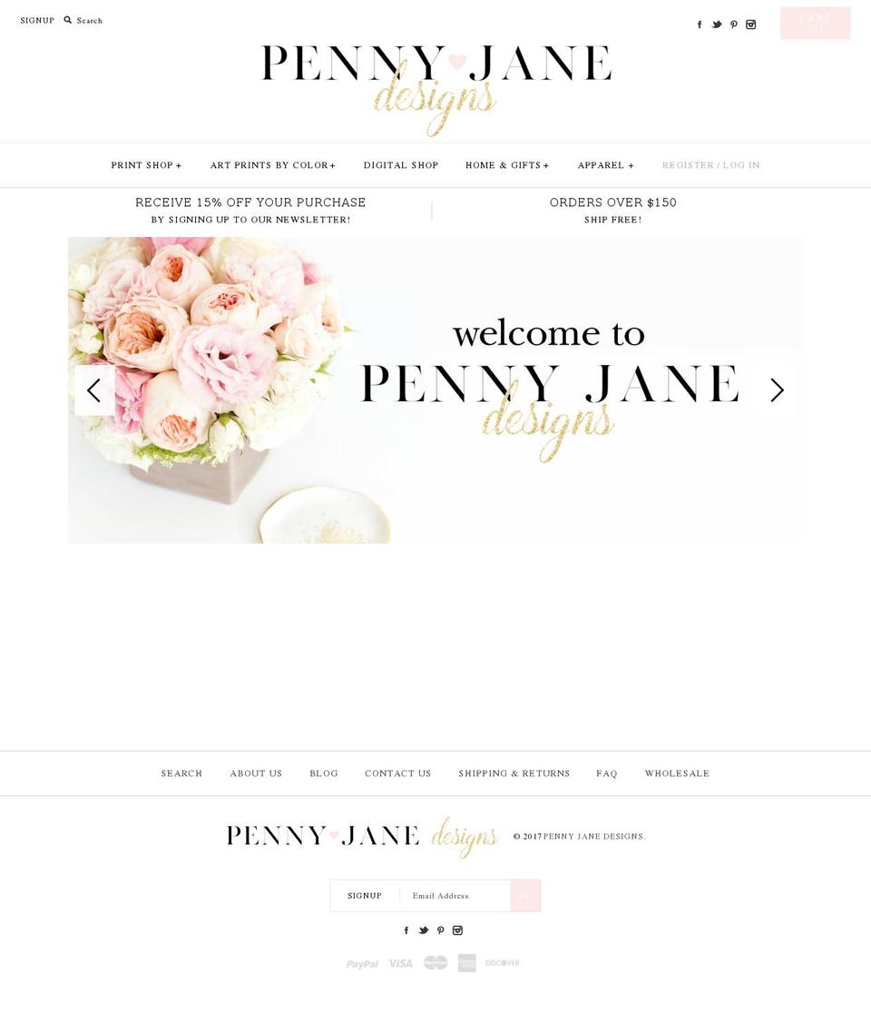 Copy of Symmetry Shopify theme site example pennyjanedesign.com