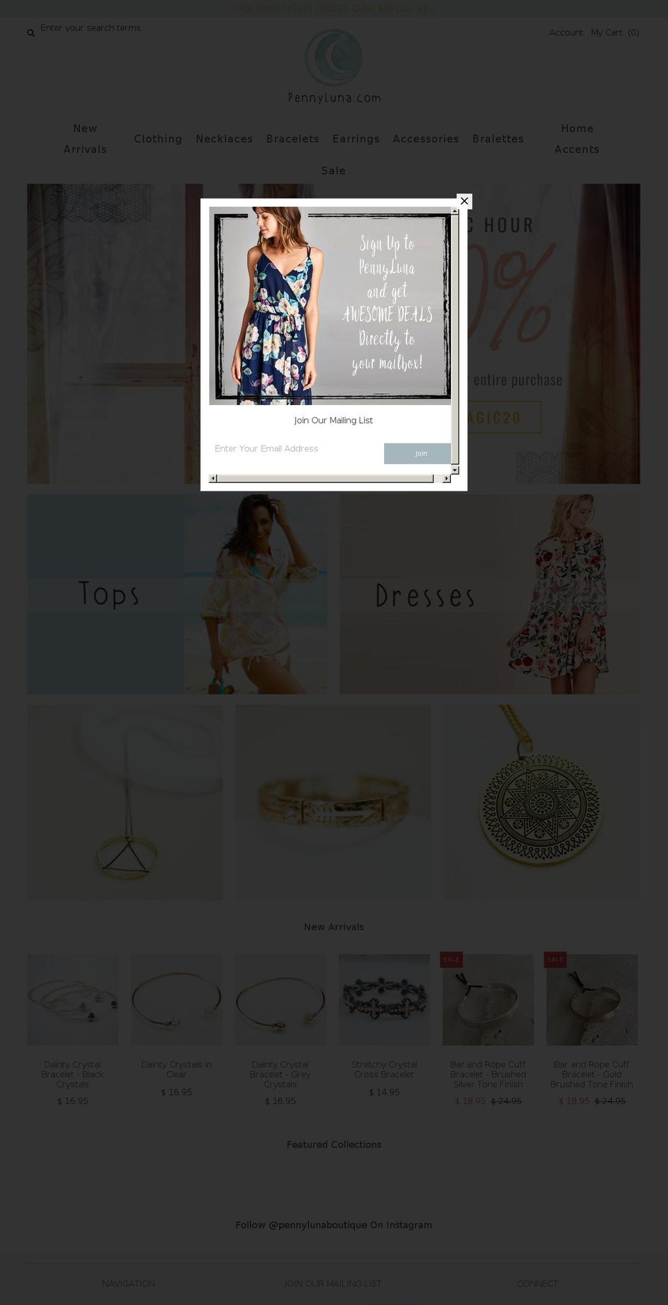 pennyluna.com shopify website screenshot