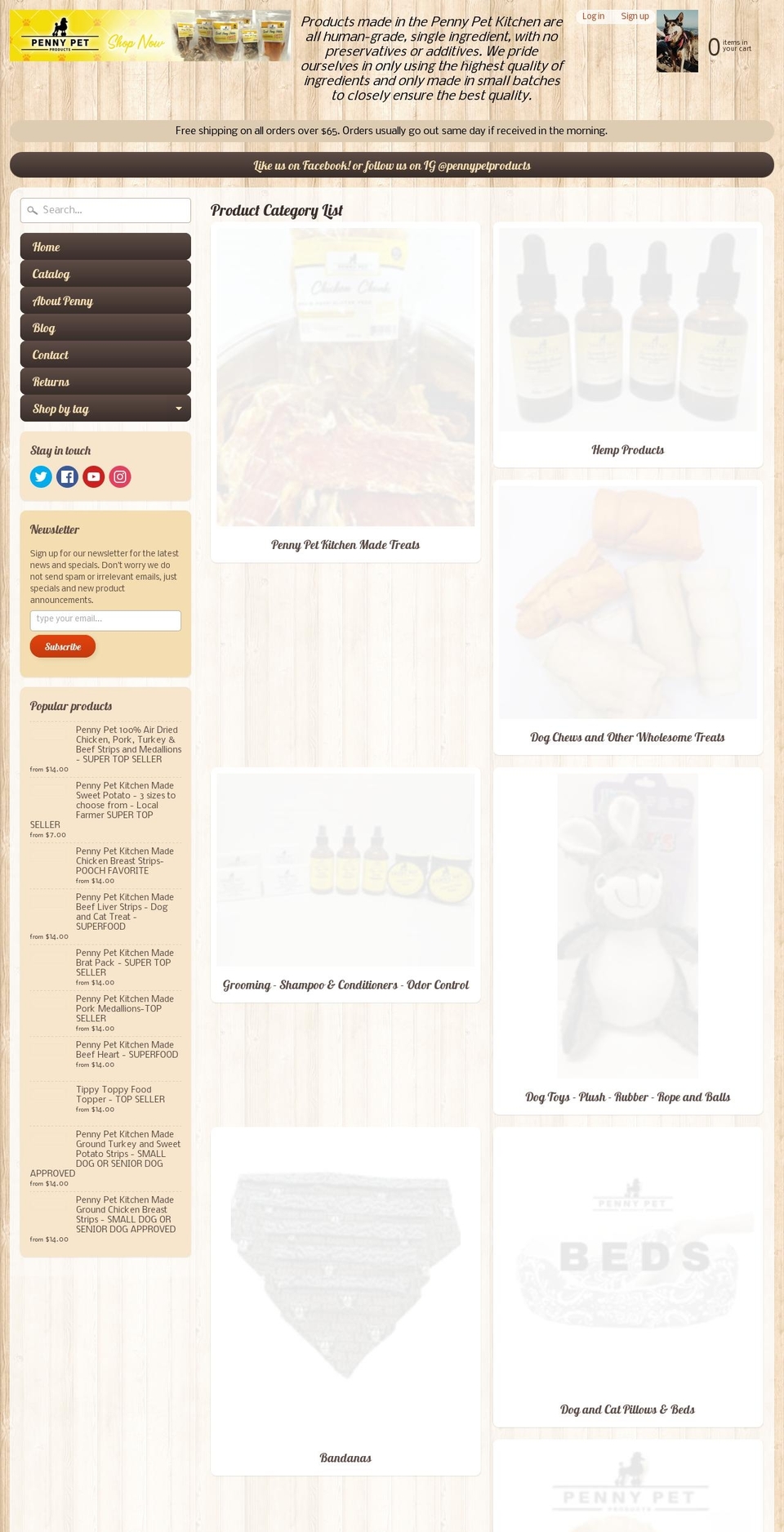 pennypetproducts.com — Shopify storefront screenshot