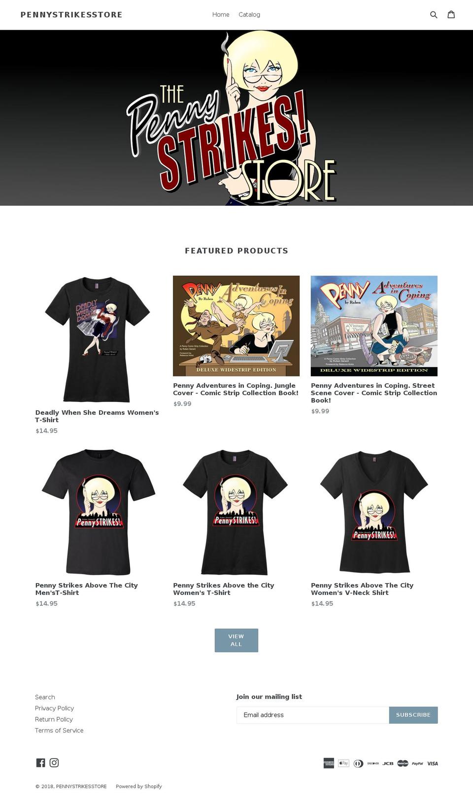 pennystrikesstore.com — Shopify storefront screenshot