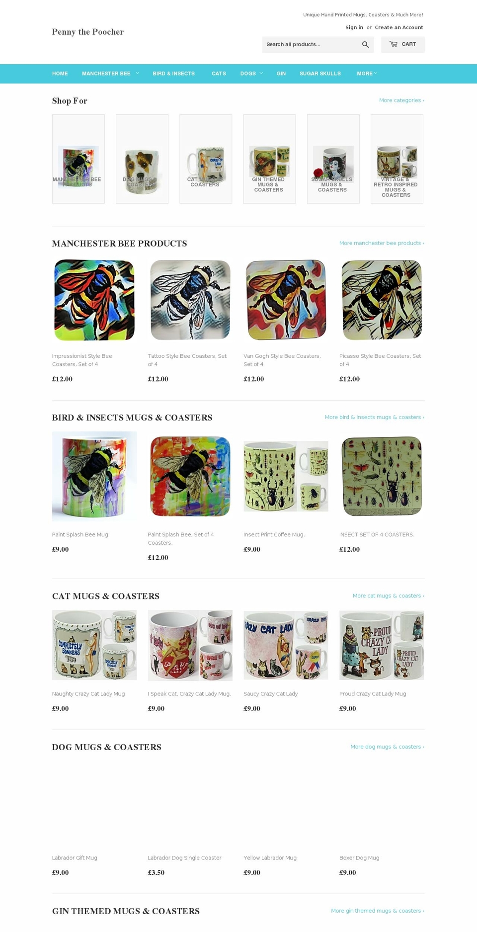 pennythepoocher.com — Shopify storefront screenshot