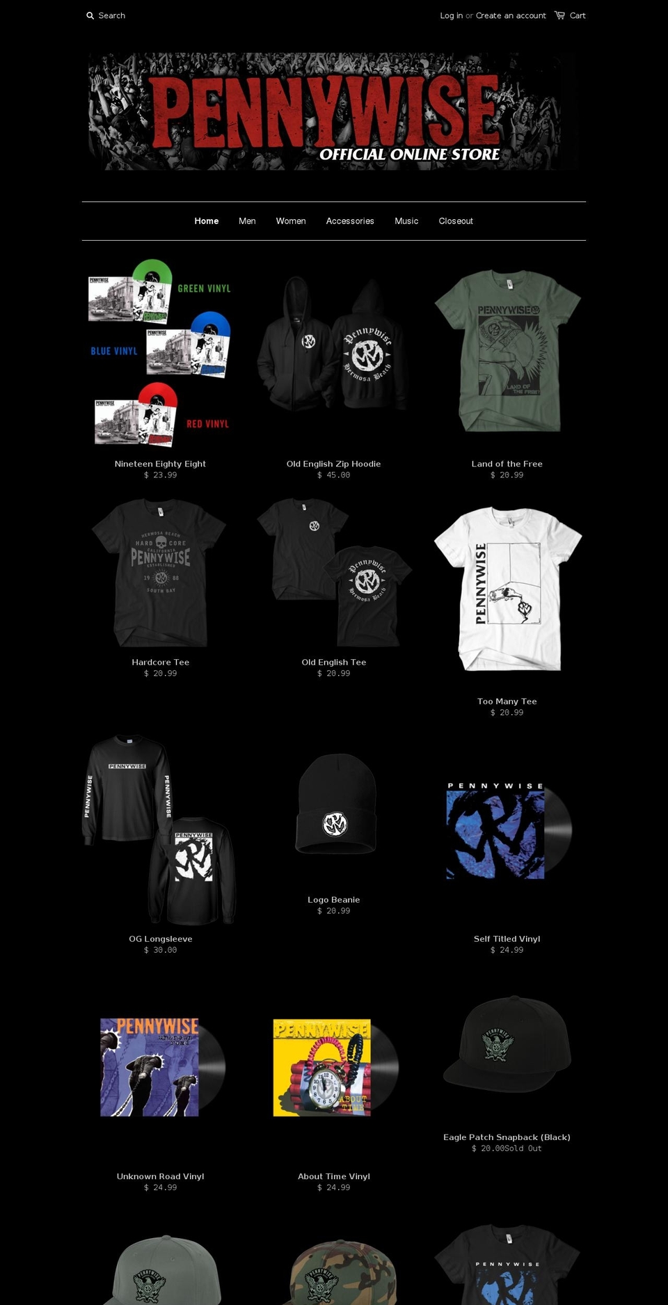 pennywisemerch.com shopify website screenshot