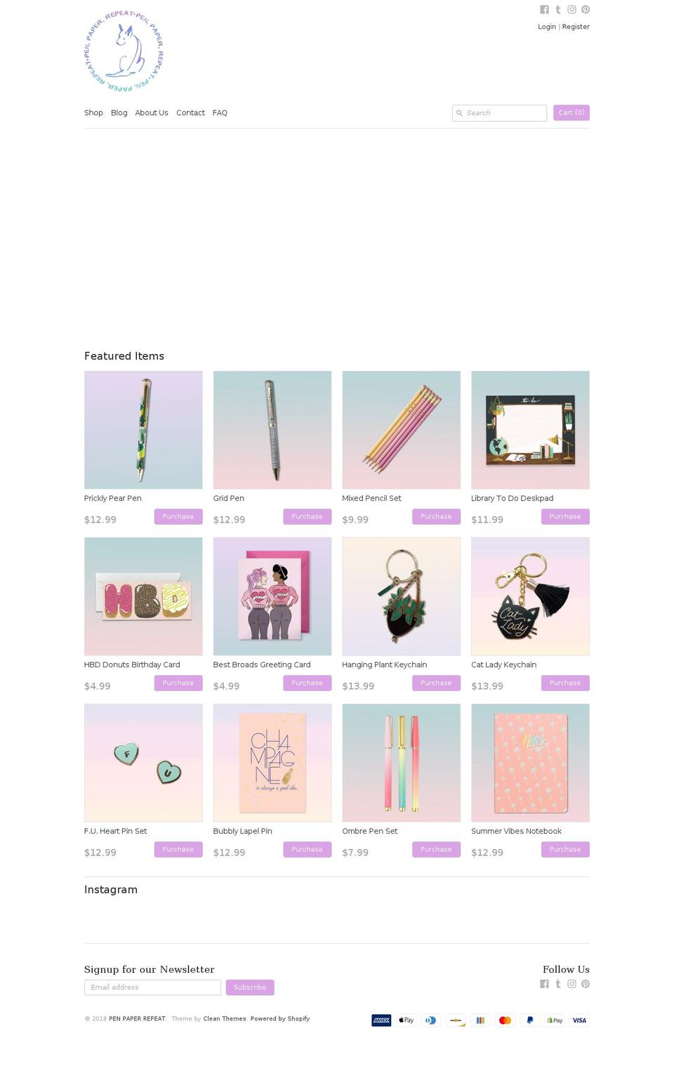 penpaperrepeat.com — Shopify storefront screenshot
