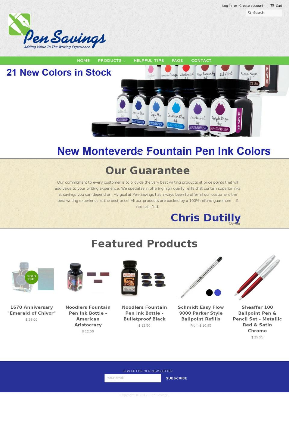 pensavings.com shopify website screenshot