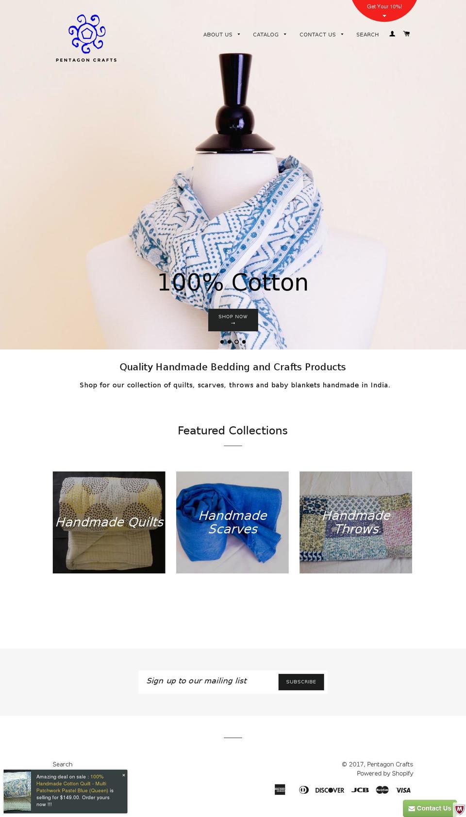 pentagoncrafts.com shopify website screenshot