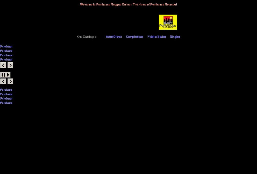 penthousereggae.com shopify website screenshot