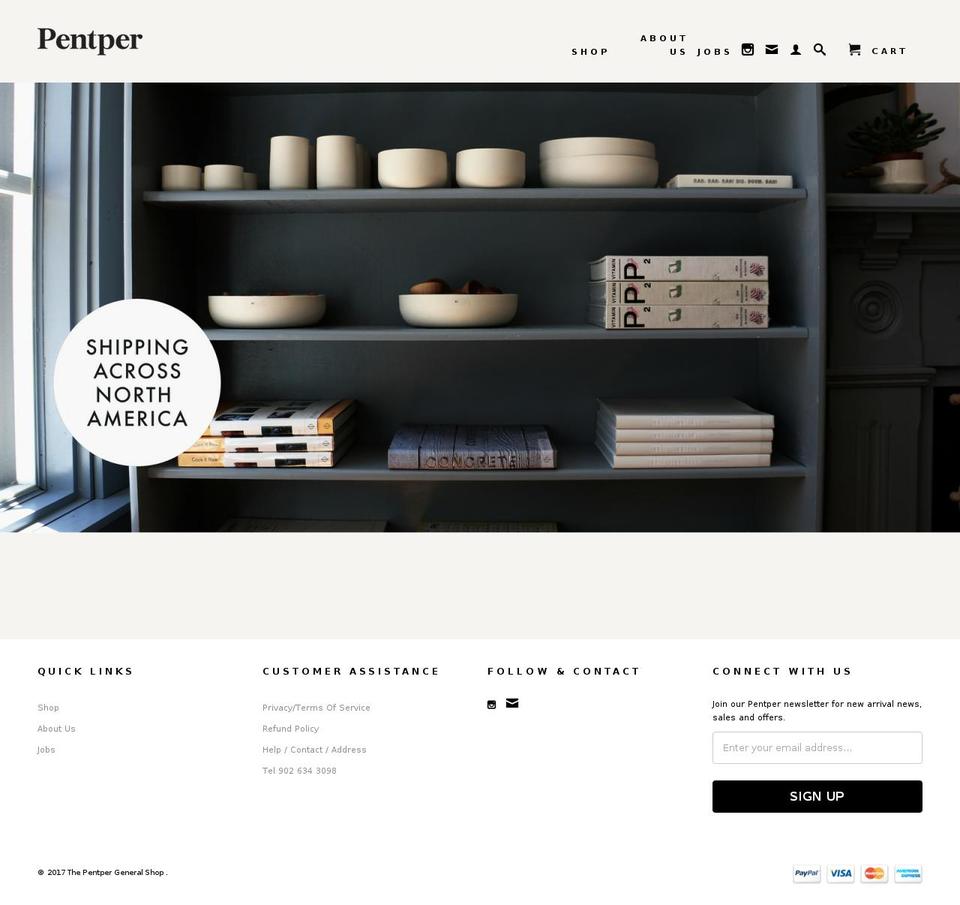 pentper.com shopify website screenshot