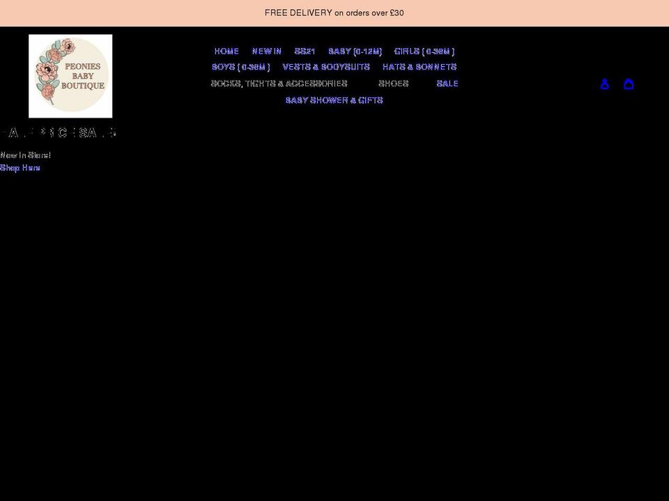 peoniesbabyboutique.com shopify website screenshot