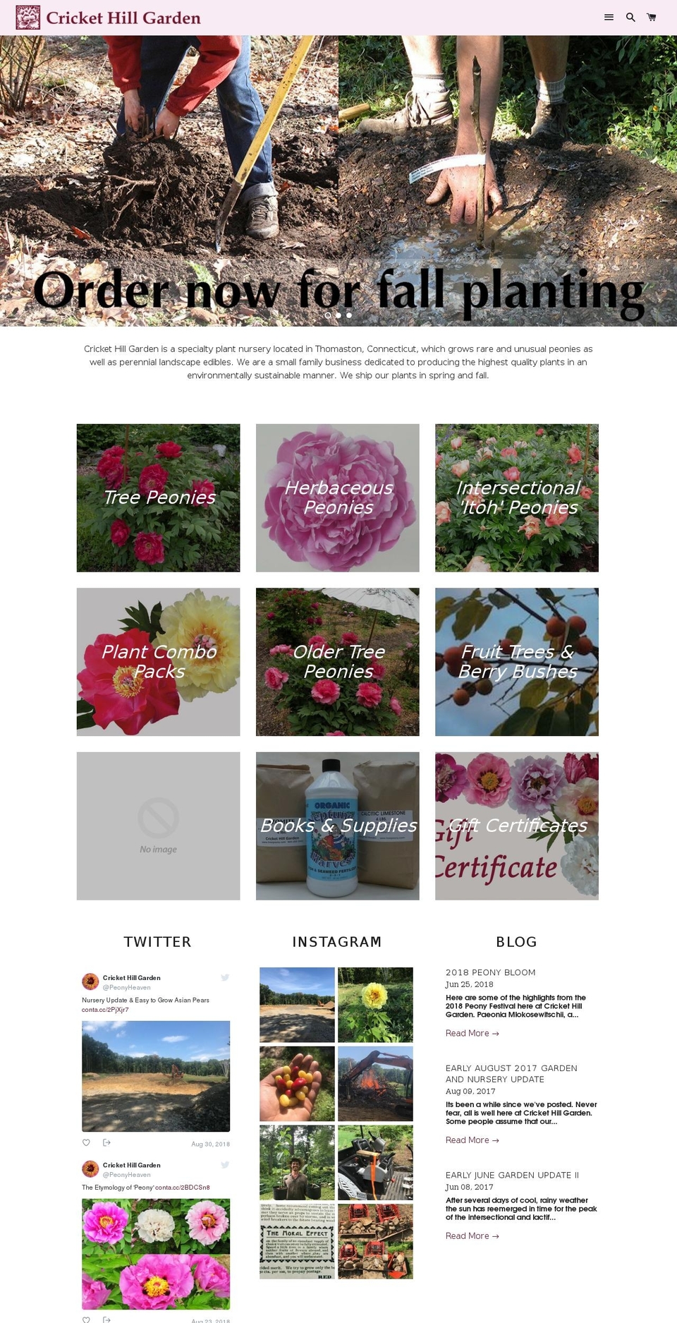 peonyheaven.com — Shopify storefront screenshot