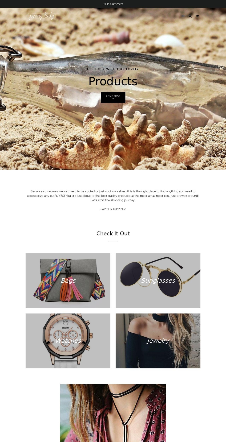 peonylady.com — Shopify storefront screenshot