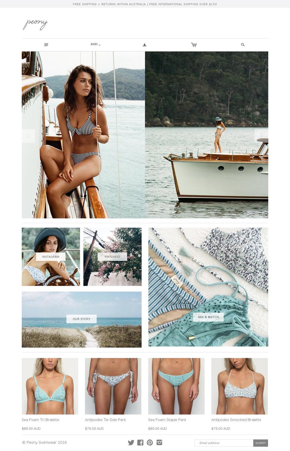 peonyswimwear.com shopify website screenshot