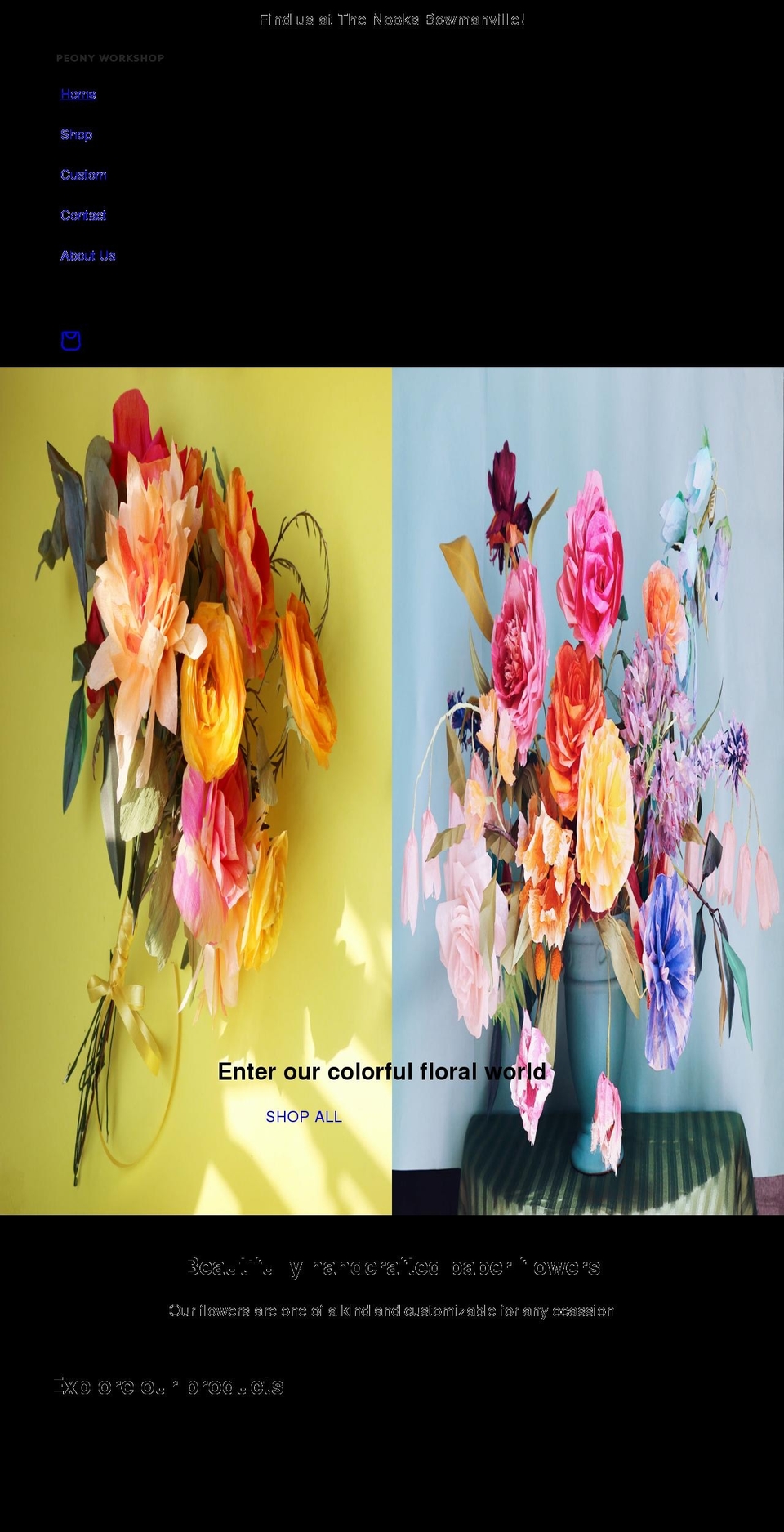 peonyworkshop.com shopify website screenshot