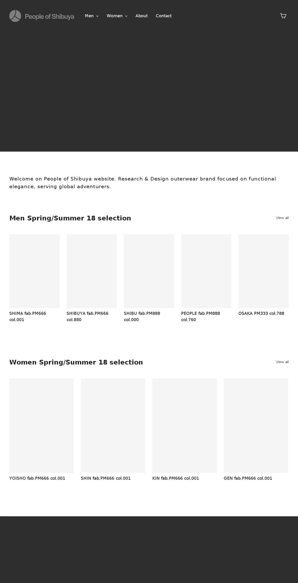 peopleofshibuya.com shopify website screenshot