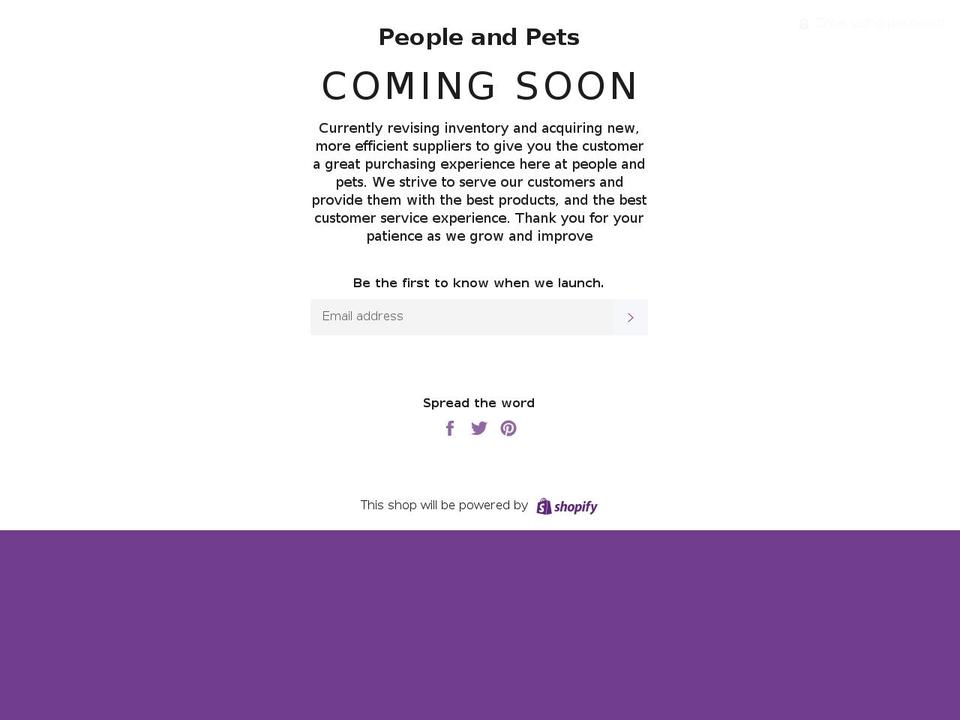 peoplepetsandmore.com — Shopify storefront screenshot