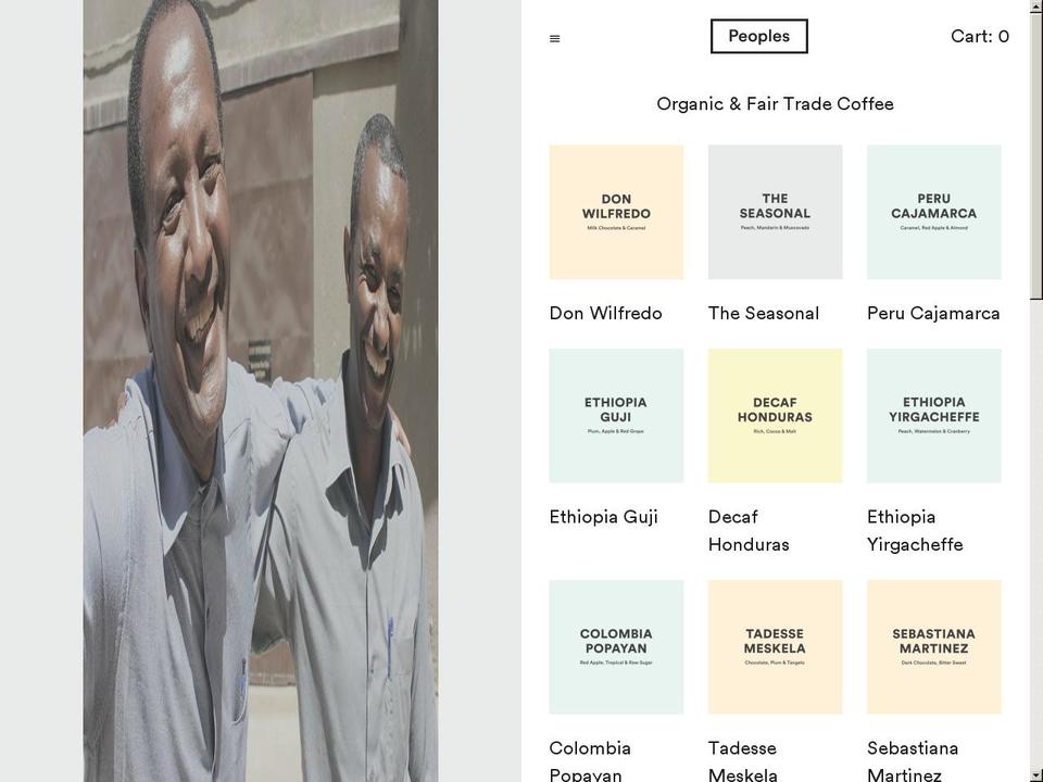peoplescoffee.co.nz shopify website screenshot