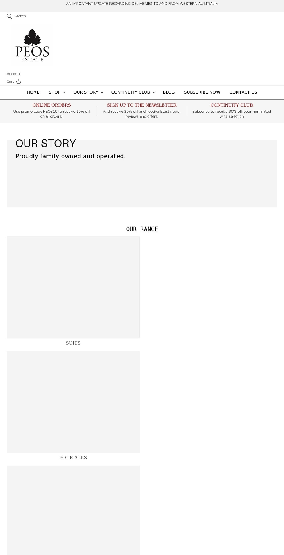 peosestate.com.au shopify website screenshot