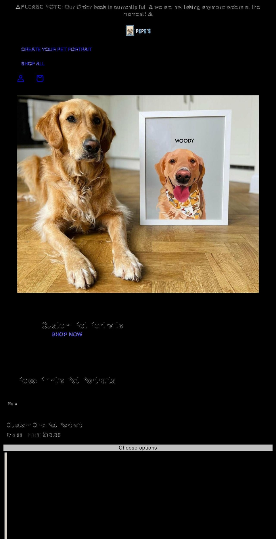 pepeprints.co.uk shopify website screenshot