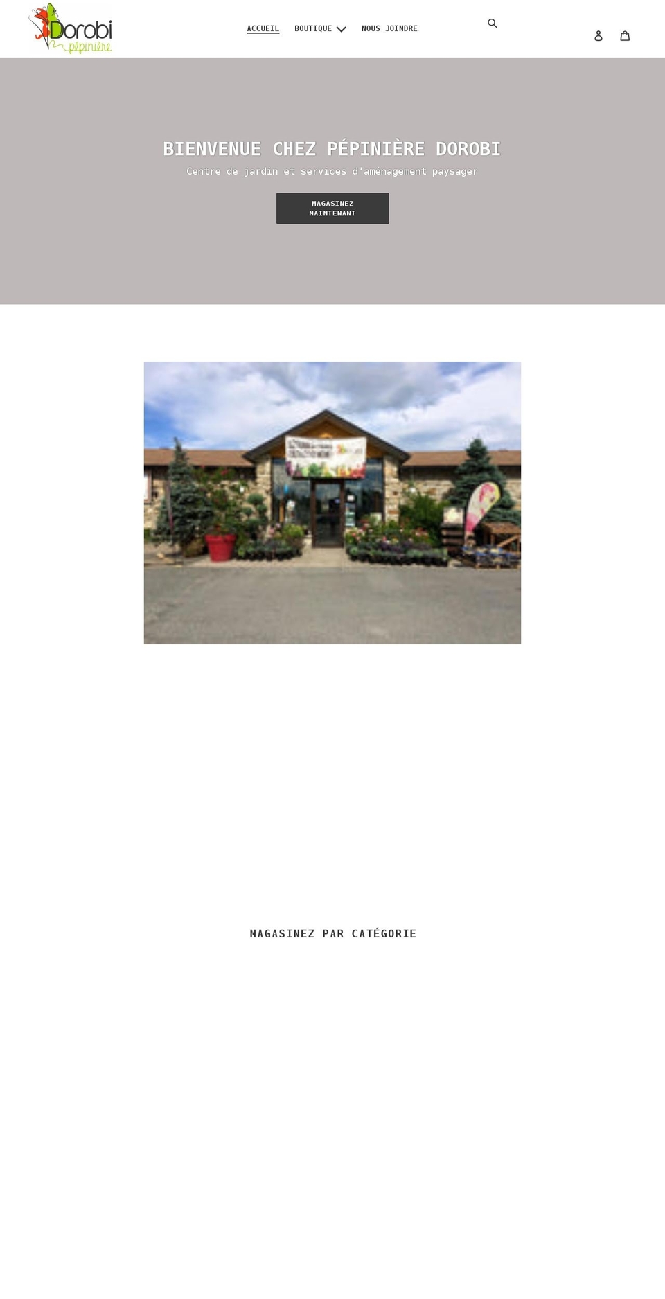 pepinieredorobi.com shopify website screenshot