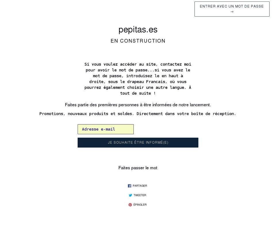 pepitas.es shopify website screenshot