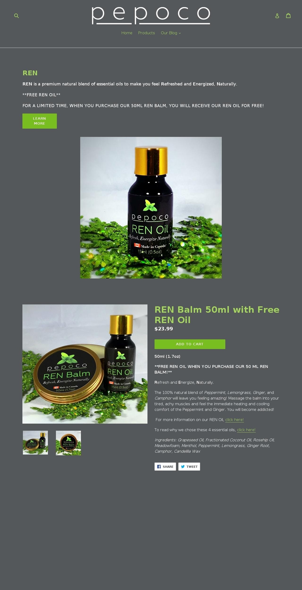 pepoco.ca shopify website screenshot