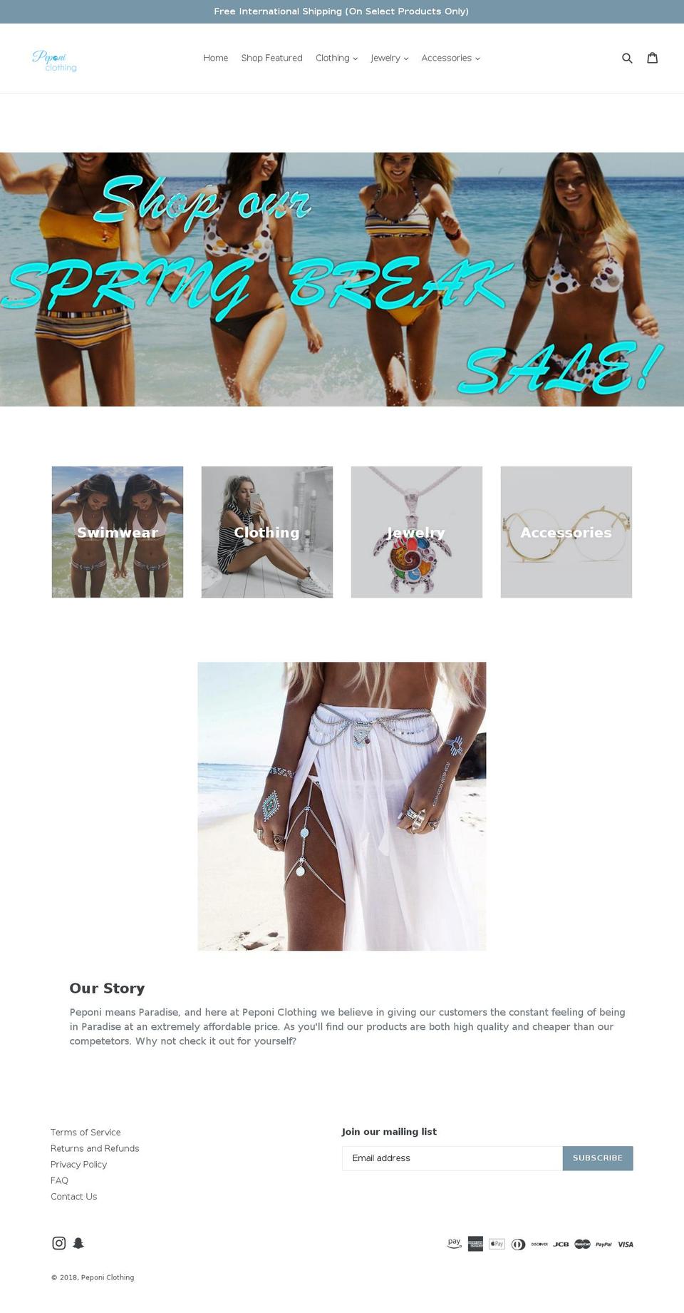 peponiclothing.com shopify website screenshot