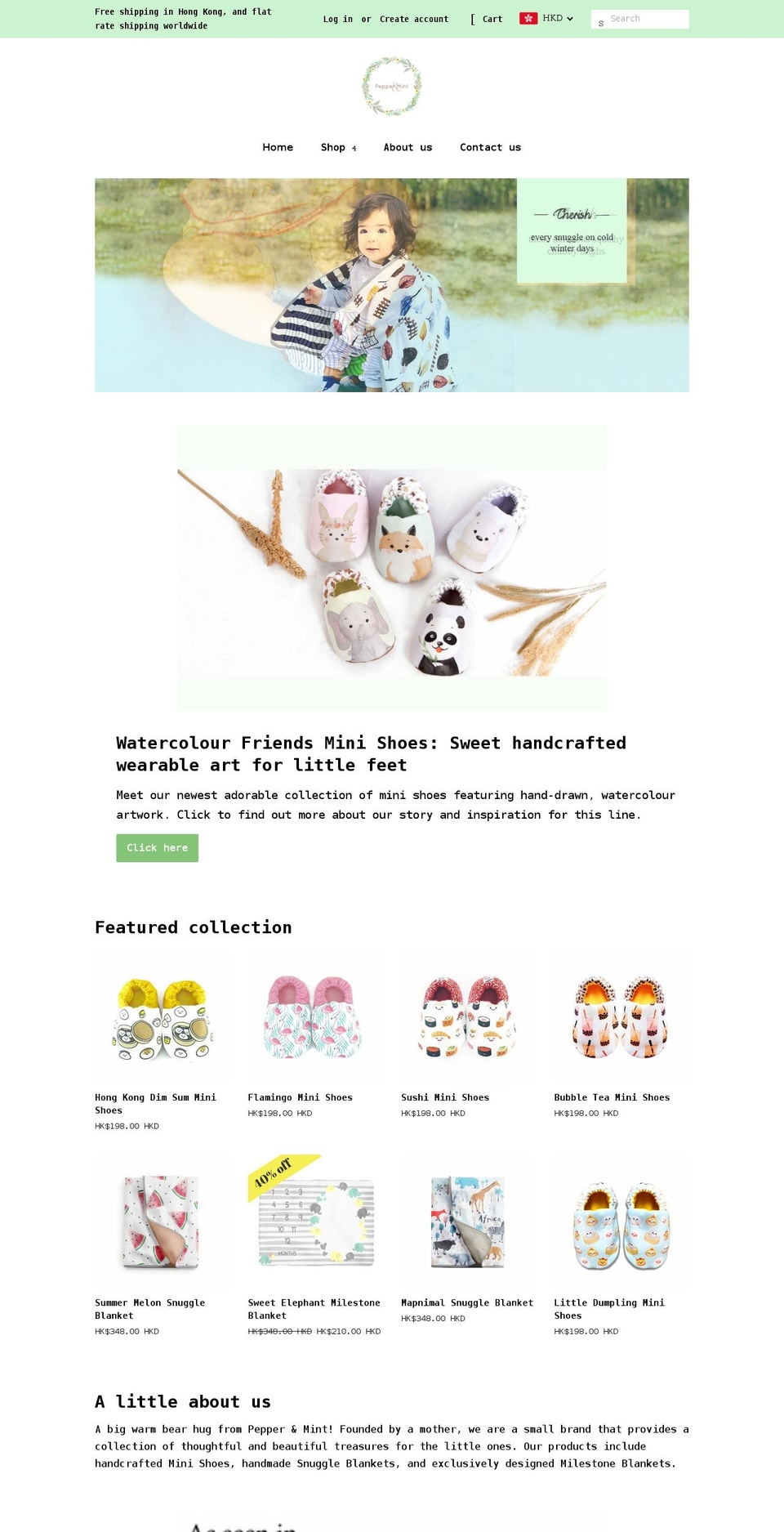 pepperandmintboutique.com — Shopify storefront screenshot