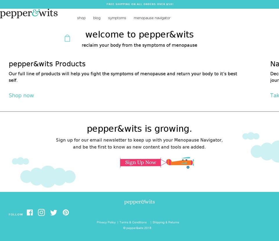 pepperandwits.com — Shopify storefront screenshot