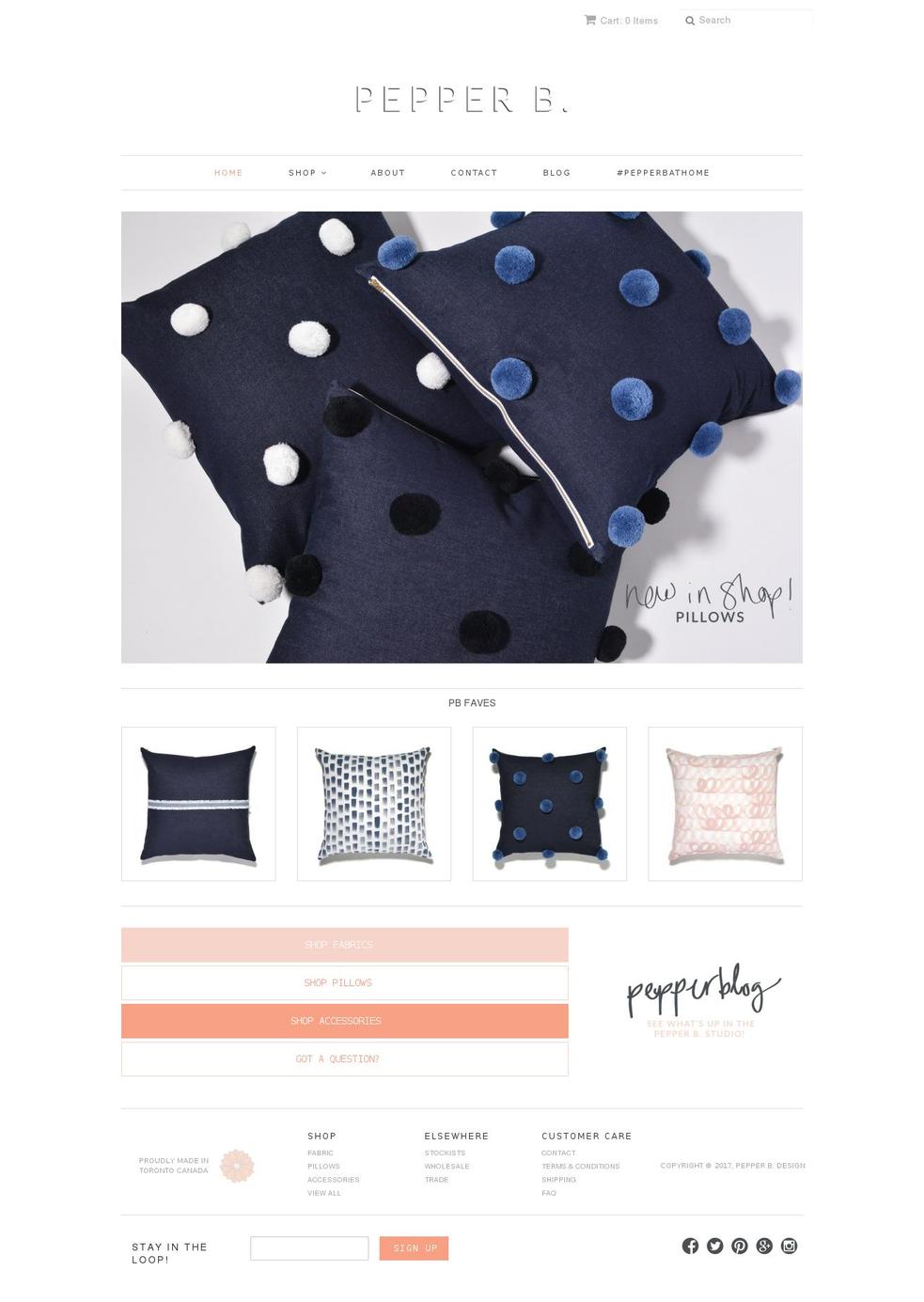 pepperbdesign.com shopify website screenshot