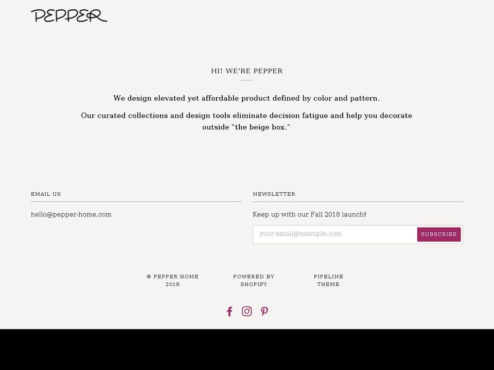 pepperdeco.org shopify website screenshot