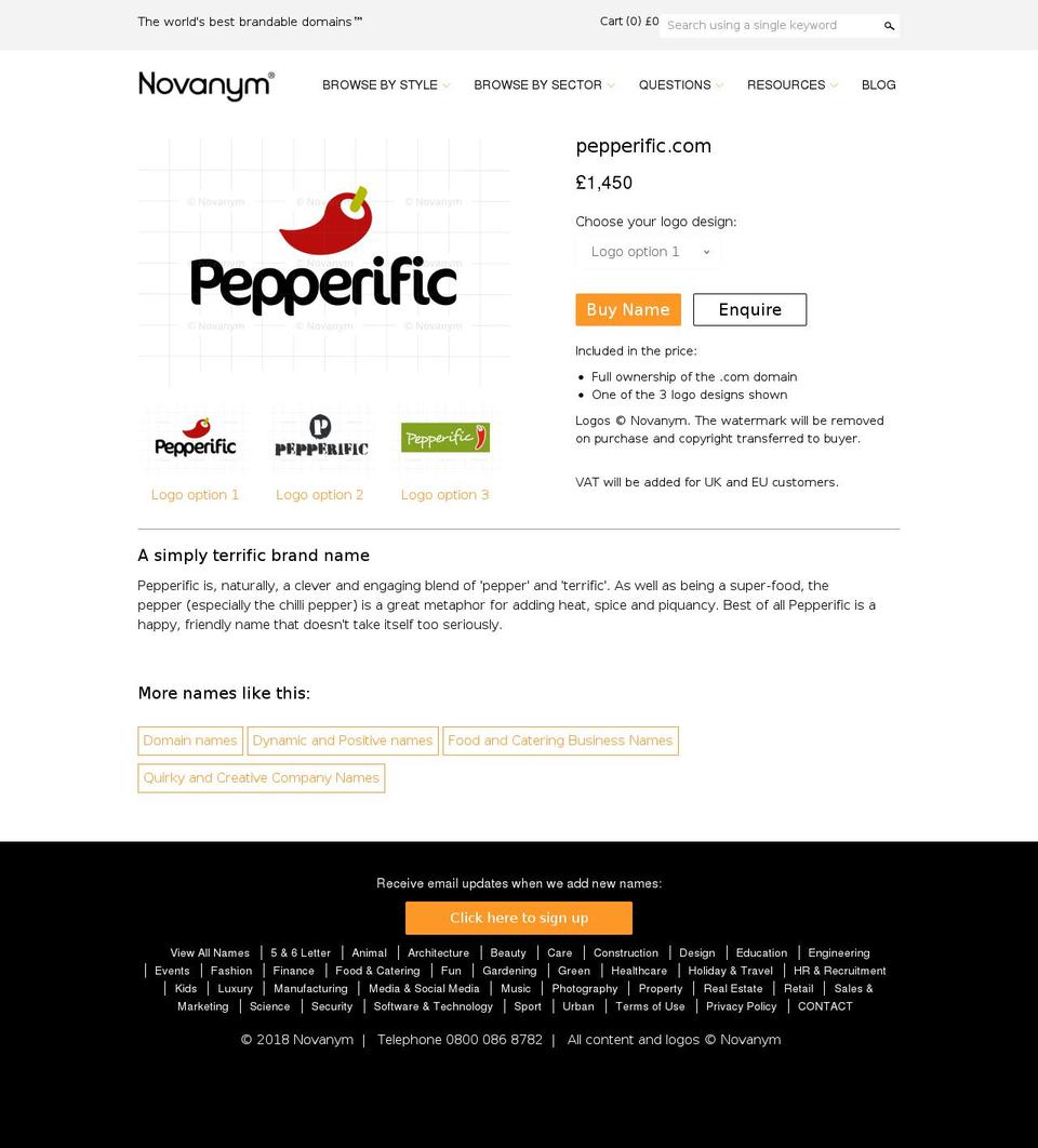 pepperific.com — Shopify storefront screenshot