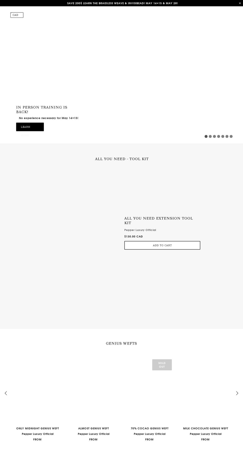 LUXURY Shopify theme site example pepperluxuryofficial.com
