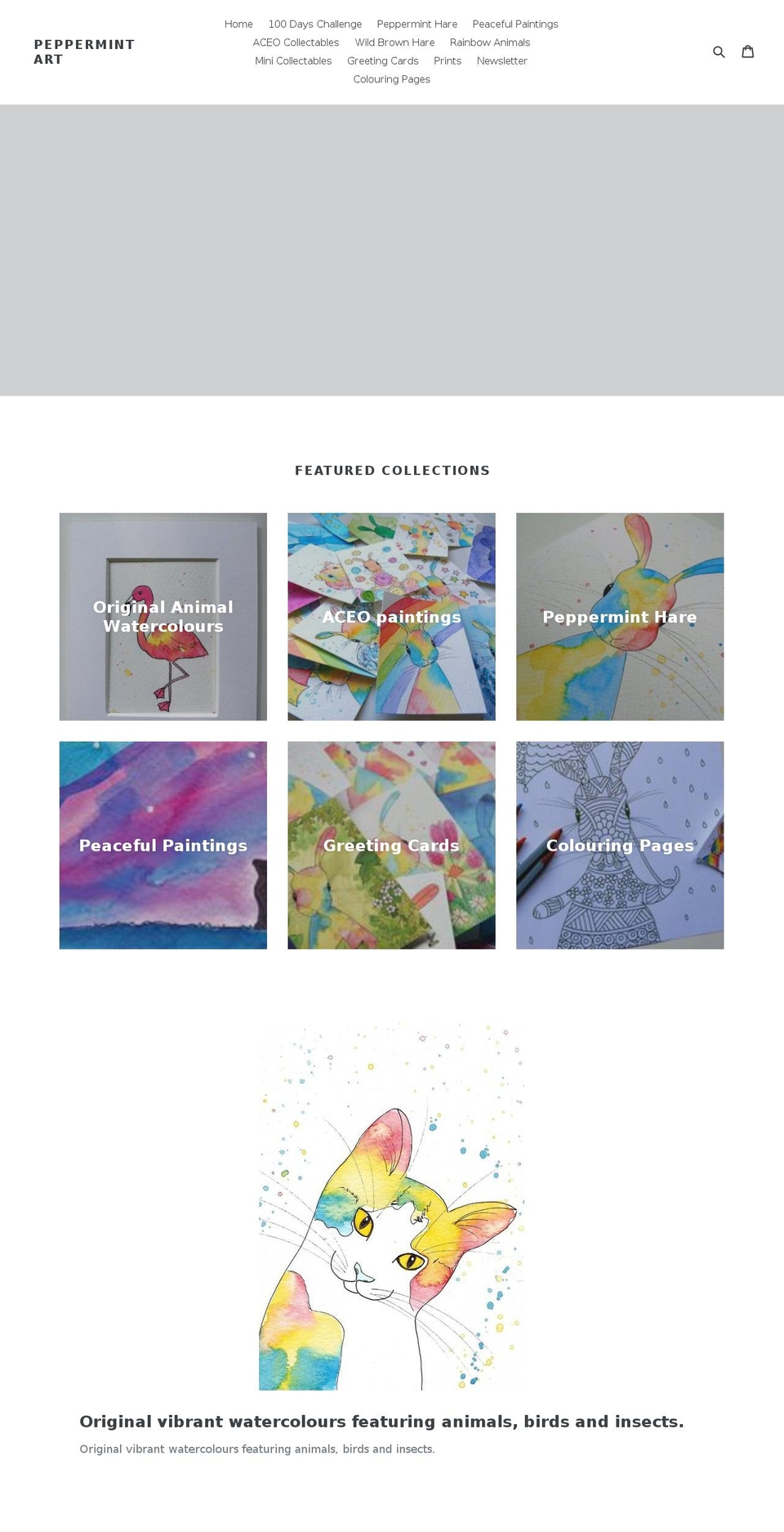 peppermintart.com shopify website screenshot