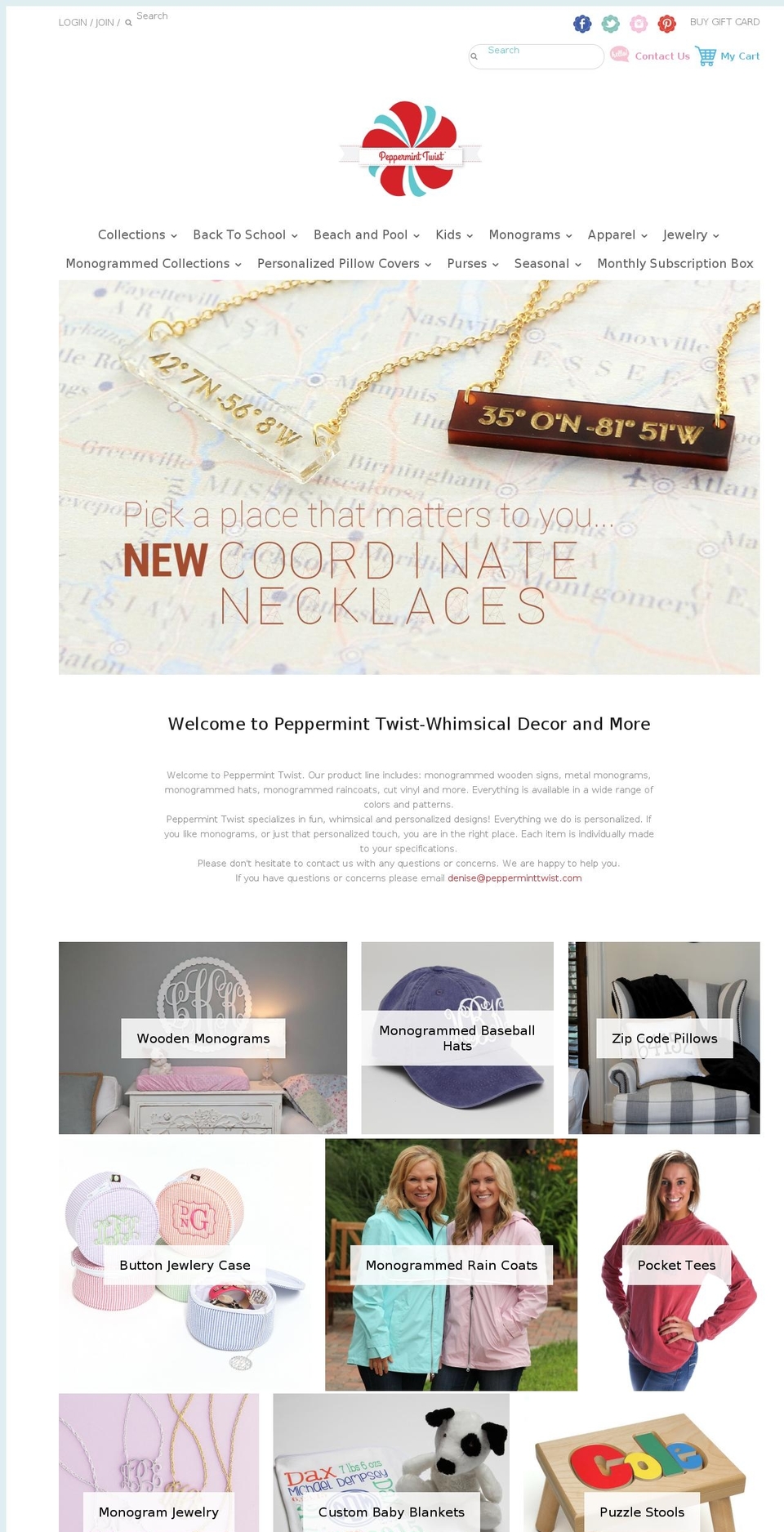 pepperminttwistshop.com shopify website screenshot