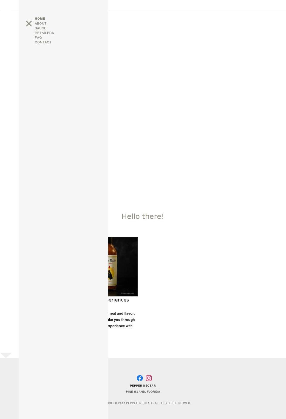peppernectarhotsauce.com shopify website screenshot