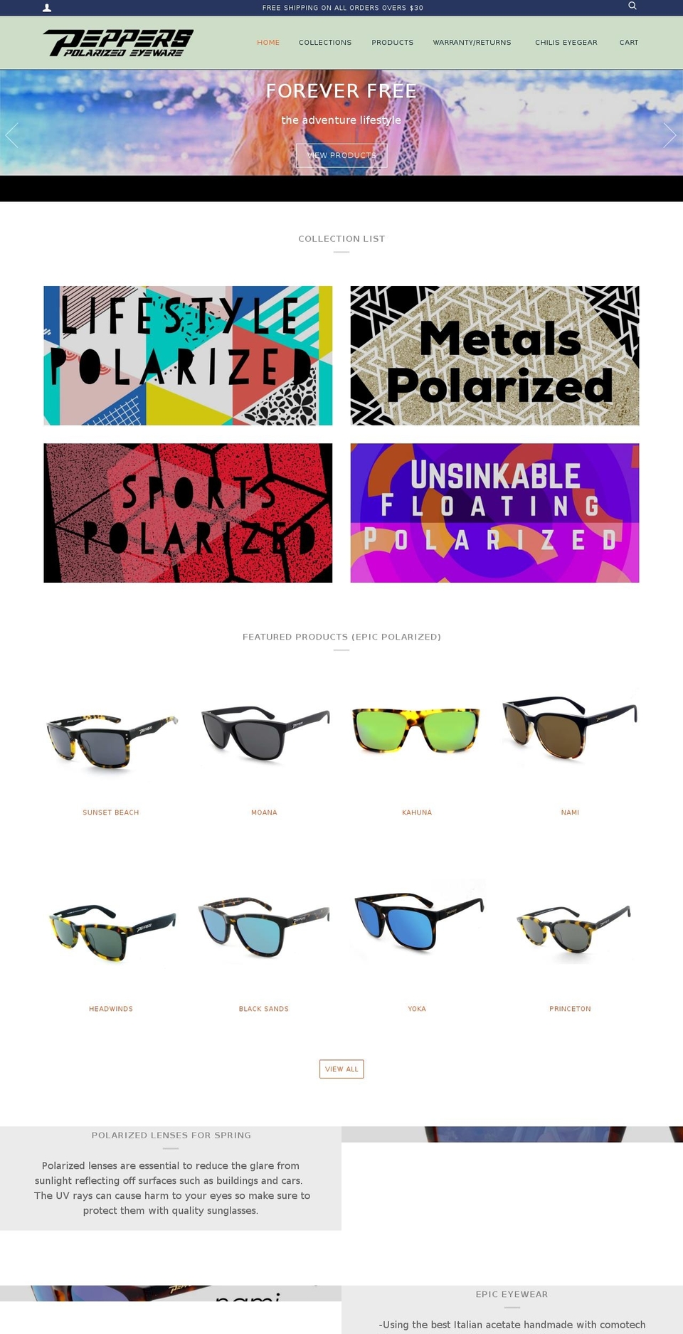 pepperseyewear.com — Shopify storefront screenshot