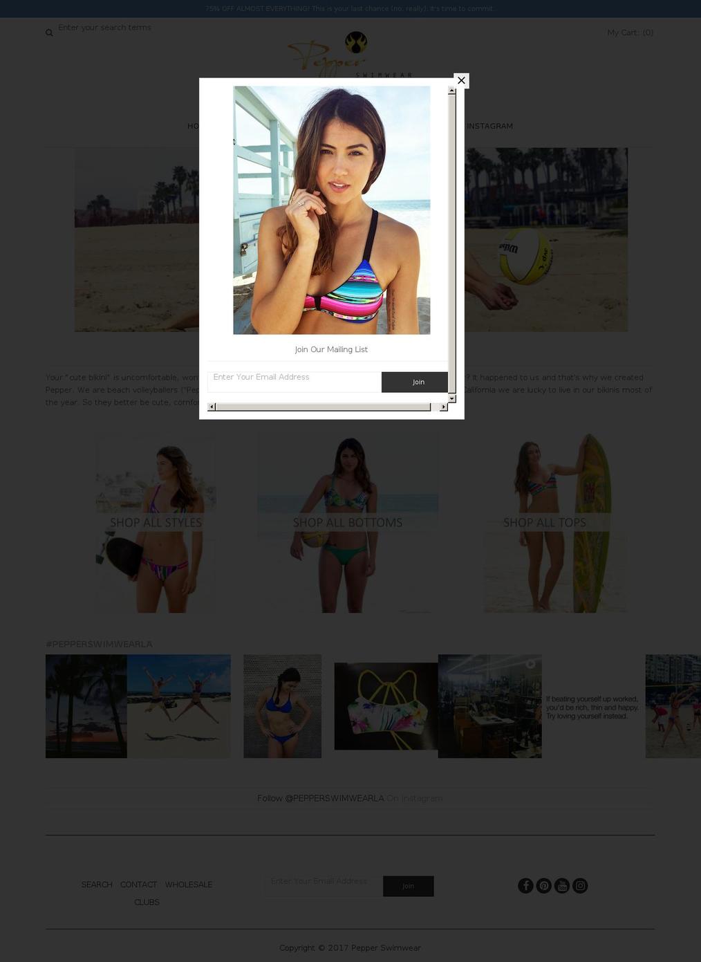pepperswimwear.com shopify website screenshot