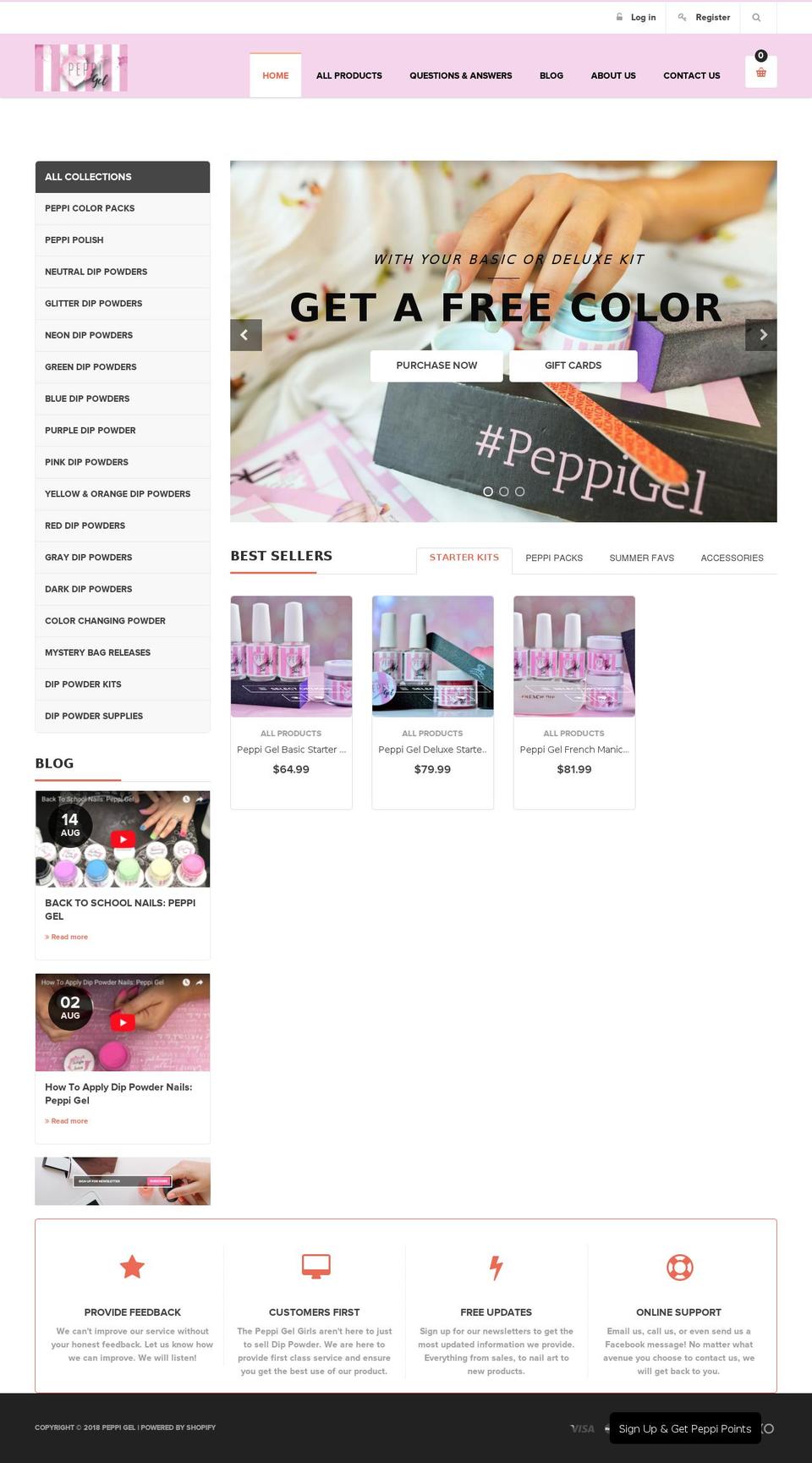 peppigel.com shopify website screenshot
