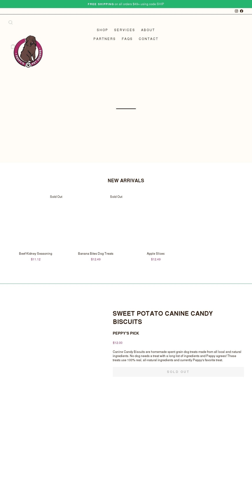 peppyspets.com shopify website screenshot