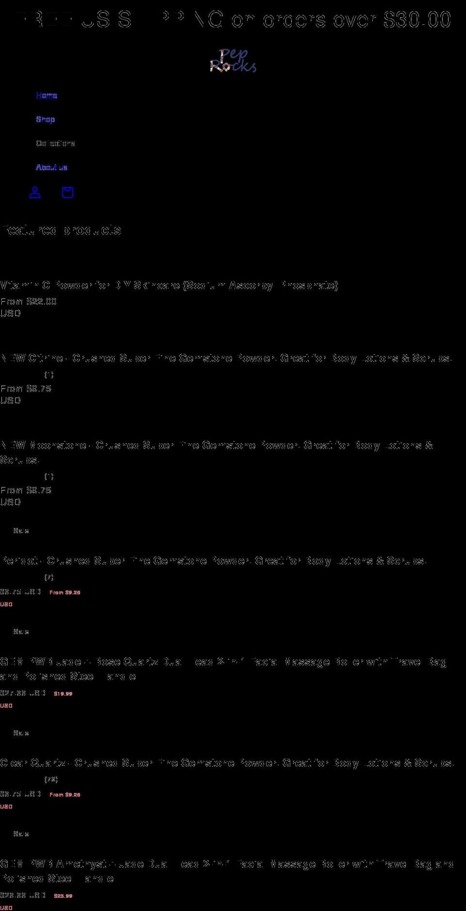 peprocks.com shopify website screenshot