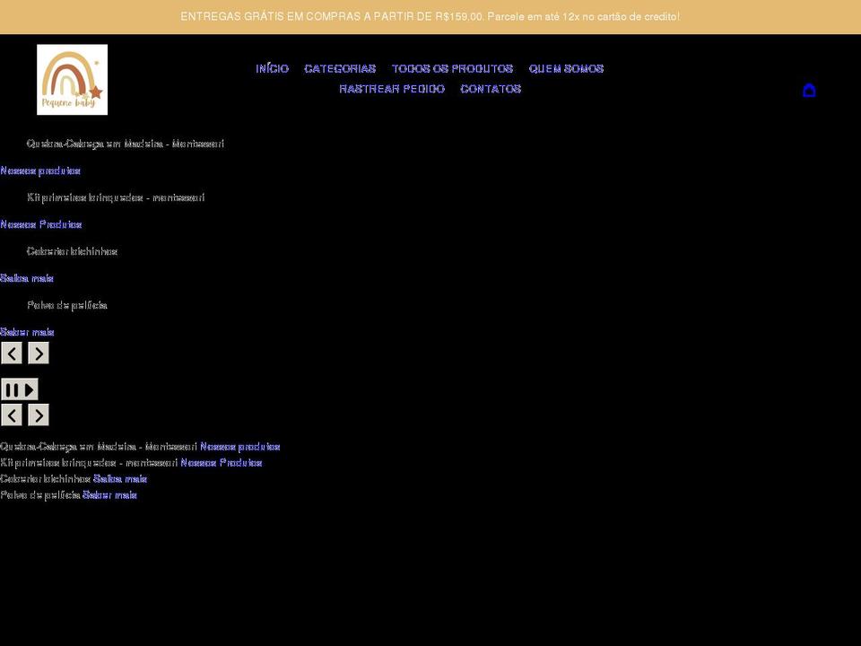 pequenobaby.com.br shopify website screenshot