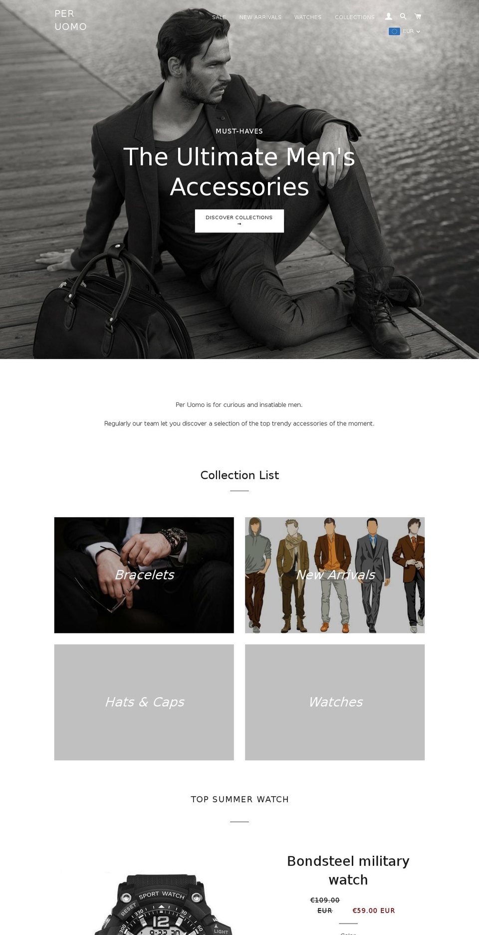 per-uomo.com — Shopify storefront screenshot