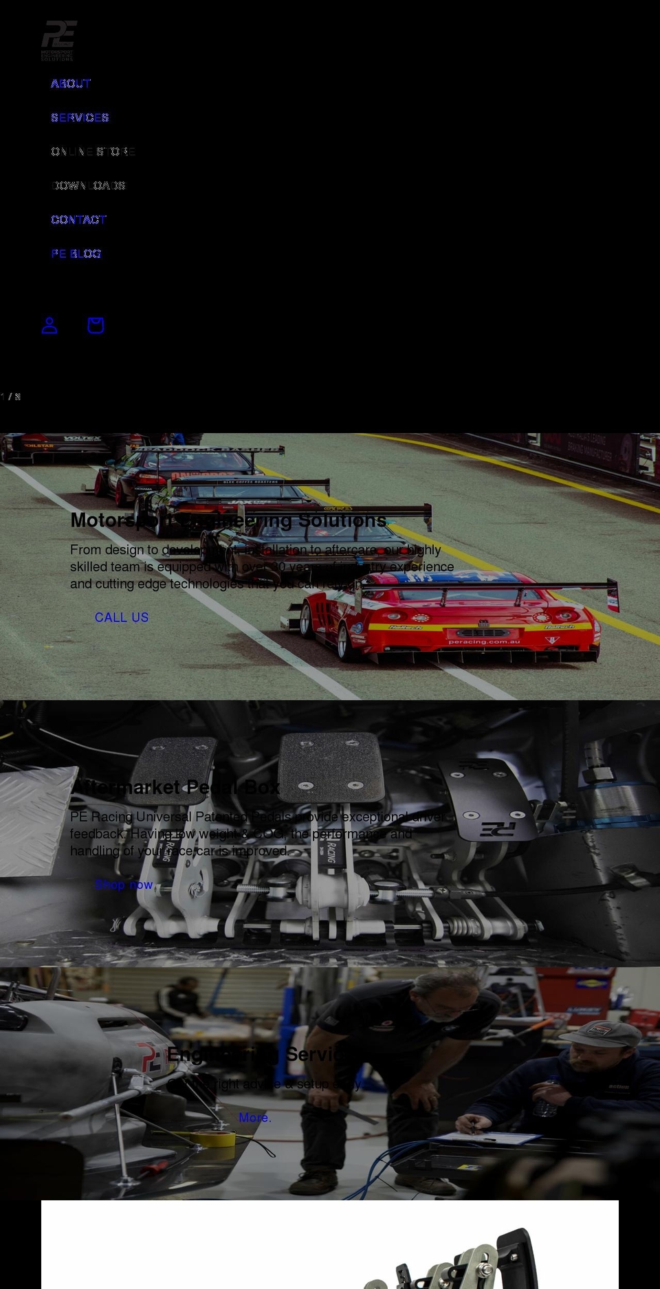 peracing.com.au shopify website screenshot