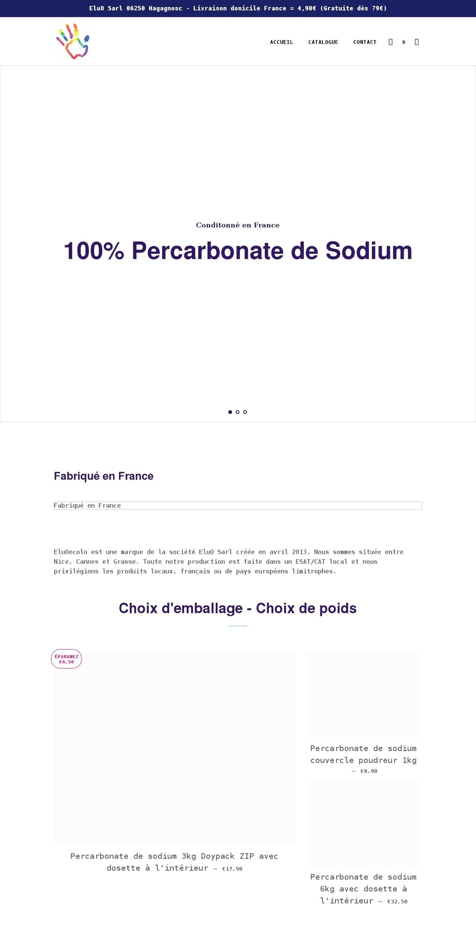 percarbonate.fr shopify website screenshot