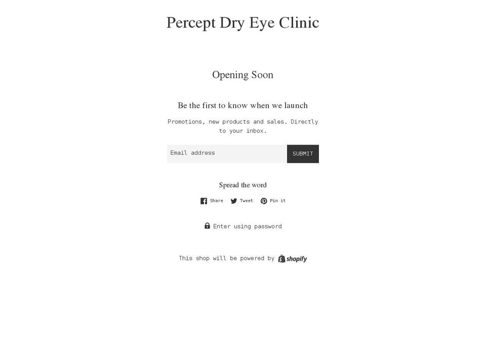 perceptdryeyeclinic.com shopify website screenshot