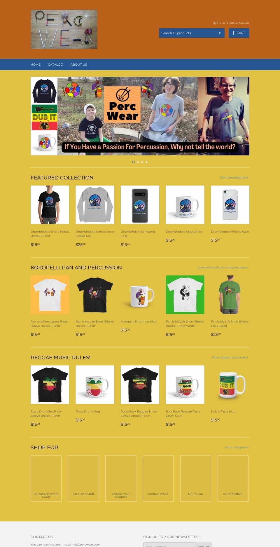 percwear.com shopify website screenshot