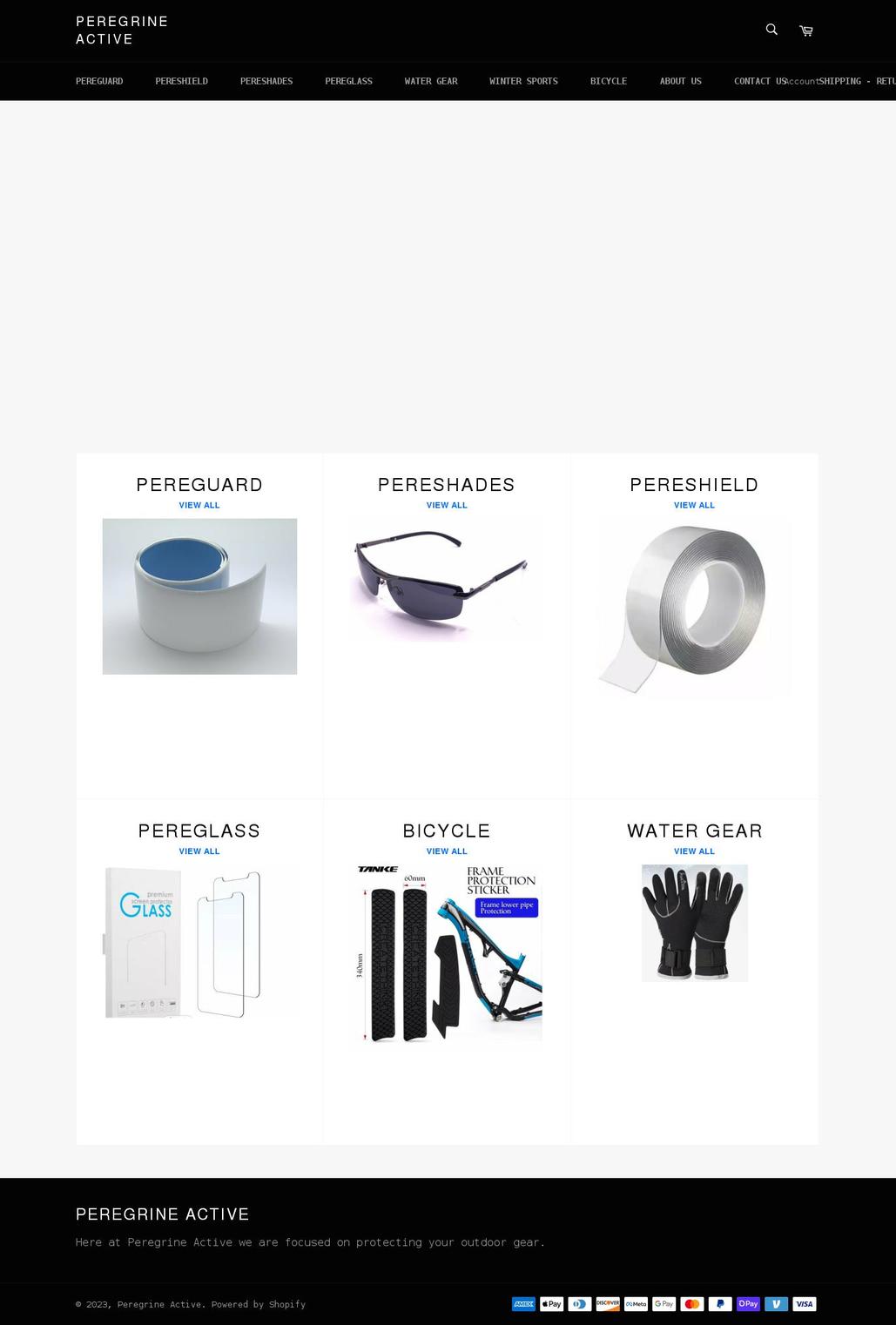peregrineactive.com shopify website screenshot